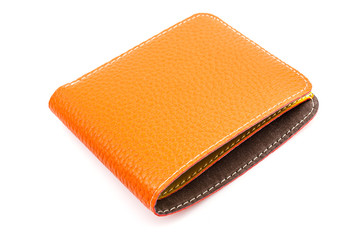 Leather wallet isolated white background