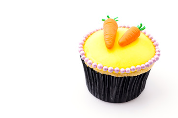 Easter cupcakes isolated white background