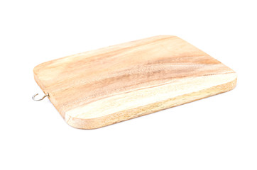 Wood cutting board isolated white background