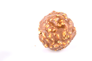 Chocolate ball isolated white background