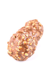 Chocolate ball isolated white background