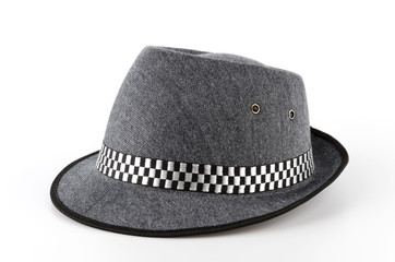 Vintage panama hat isolated white background