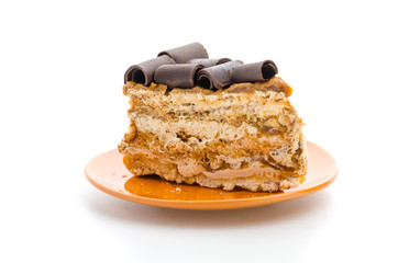 Coffee cake isolated on white background