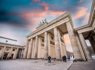 Sunset sky over Brandenburg Gate. © jovannig