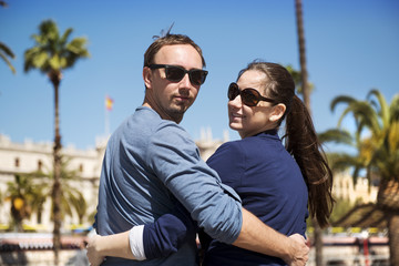 Tourist couple in the city