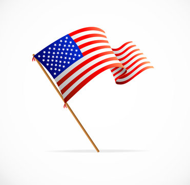 Vector waving American Flag (Flag of USA)