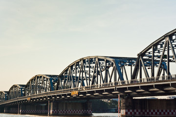 Fototapeta na wymiar Steel bridge over the Chao Phraya River