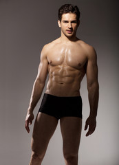 Brunette man with fit body