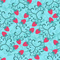 Pattern with a strawberry - Illustration