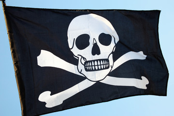 Pirate flag of skull and crossbones