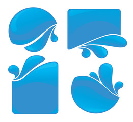 vector collection of water stickers and symbols for your text