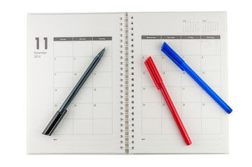 2014 November organizer with pens.