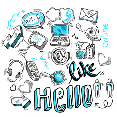 Doodle social media signs