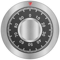 paper cut of safe combination lock is metal dial for security pr
