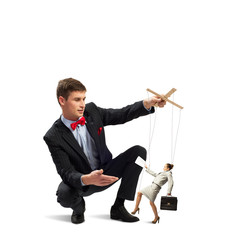 puppeteer and business woman