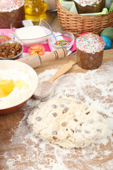 Easter cake preparing in kitchen