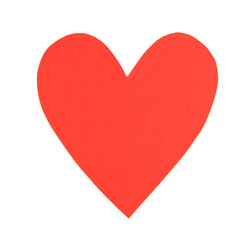 Paper heart isolated on white