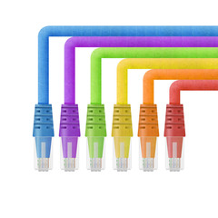 paper cut of cable for ethernet, internet network or lan line is