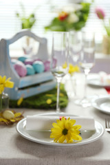 Beautiful holiday Easter table setting