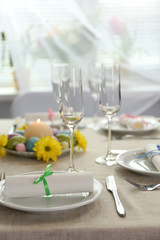 Beautiful holiday Easter table setting