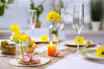 Beautiful holiday Easter table setting