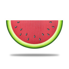 paper cut of red watermelon slice is sweet fruit for health food