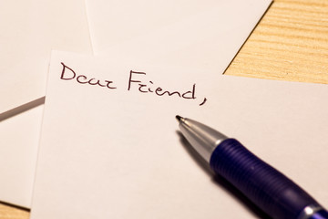 Incipit of a letter to a friend