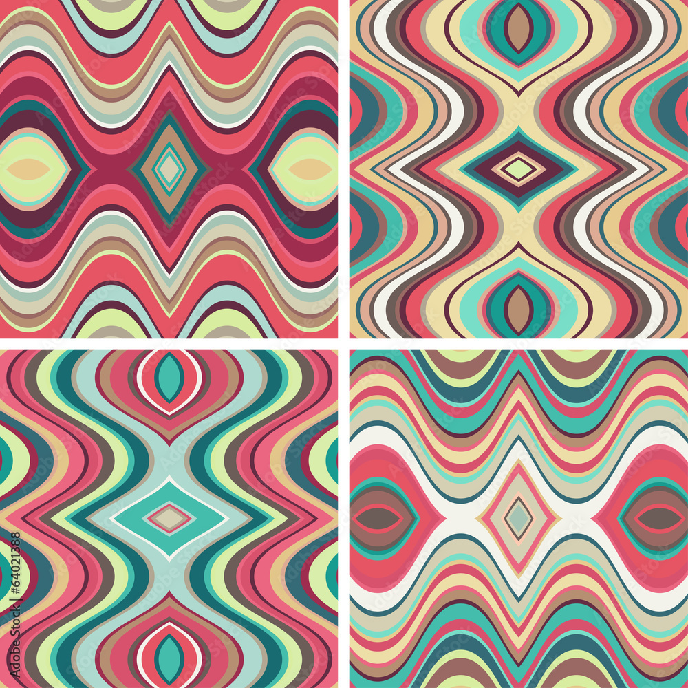 Aufkleber set of vector seamless abstract wavy backgrounds