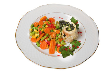 fried fish with vegetable