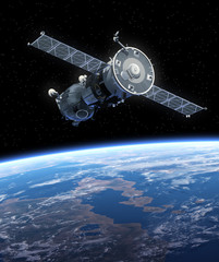 Spacecraft "Soyuz" Orbiting Earth. © 3dsculptor