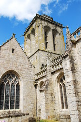 Fototapeta na wymiar Saint-Ronan church in Locronan, Brittany, France