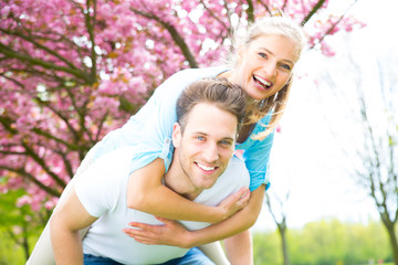 Pärchen in der Kirschblüte