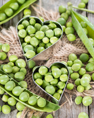 Peas with heart shape