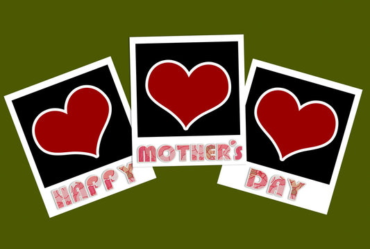 happy mothers day frame with heart concept
