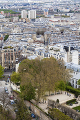Paris, France. View of the city fromthe Basilica of Sacre Coeur