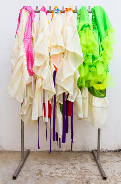Skirt, which is made of many colorful rag hanging