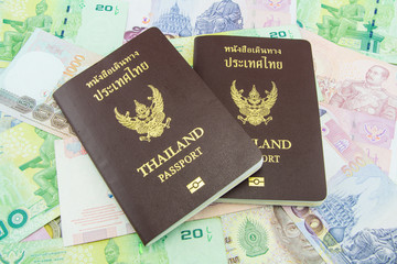 Thailand Passport on Thailand Banknotes
