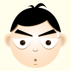 face of a boy who expressed shock