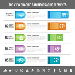 Top View Graphic Bar Infographic Elements