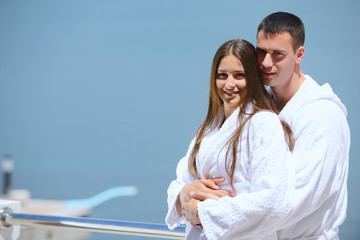 Obraz premium young couple on yacht