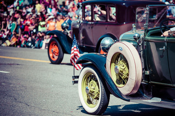 Classic cars parade.