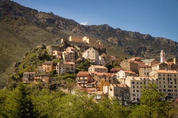 Fototapeta na wymiar Corte citadel in Corsica