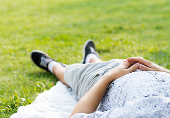 man relaxing in the park