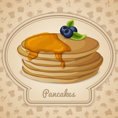 Pancakes with syrup poster