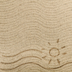 background of Sun on sand on beach