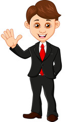 Businessman waving hand