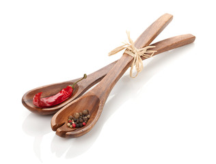 Vintage kitchen utensils with spices