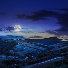 Obraz premium field near home at night