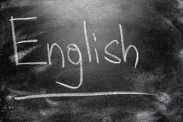 Fototapeta premium Handwritten message on chalkboard writing message English