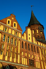 Fototapeta na wymiar Katedra Koenigsberg o zachodzie słońca. Kaliningrad, Rosja